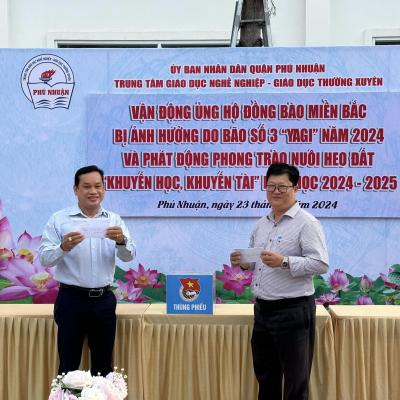TRUNG TÂM GDNN-GDTX QUẬN PHÚ NHUẬN VẬN ĐỘNG ỦNG HỘ ĐỒNG BÀO BỊ ẢNH HƯỞNG DO BÃO SỐ 3 (YAGI)